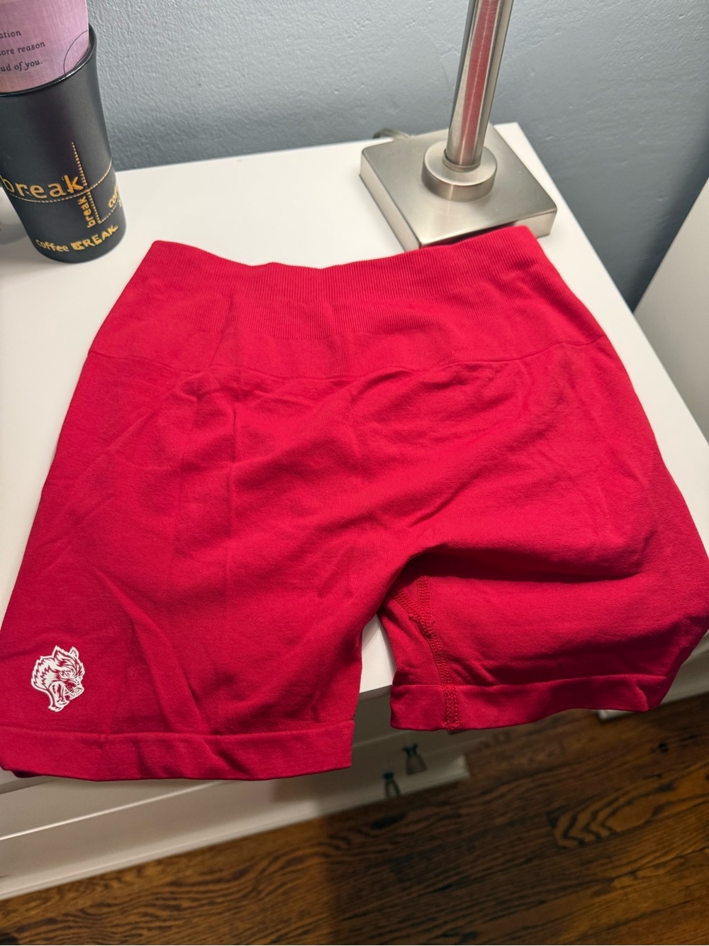 Darc Sport Red Women's Bike Shorts with Subtle Logo